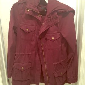 Maroon Cargo Jacket